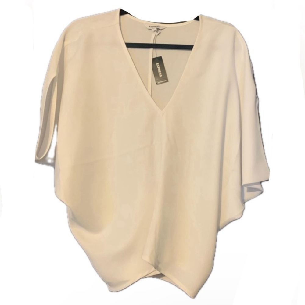 {EXPRESS} white top flowy arms NWT